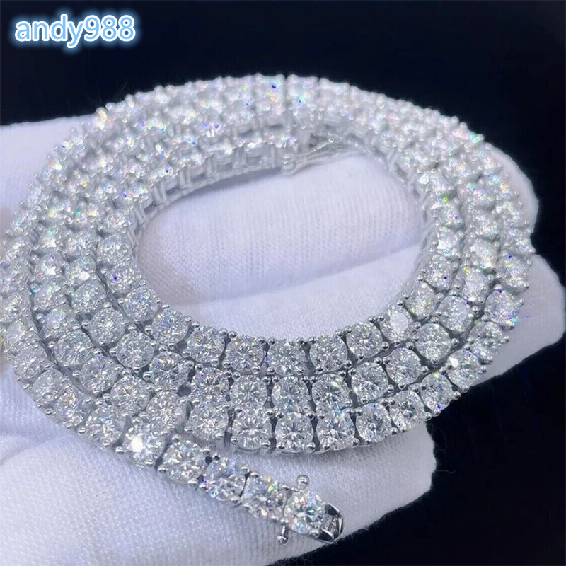 Cheapest Price Hip Hop 925 Sterling Silver 2mm 3mm 4mm 5mm 65mm Vvs Moissanites Diamond Necklace Moissanite Tennis Chain