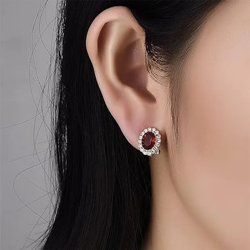 A Pair of Elegant and Sexy Copper Clip-on Earrings Rose Gold Fashion Jewelry for Women Non-pierced Earrings 260303