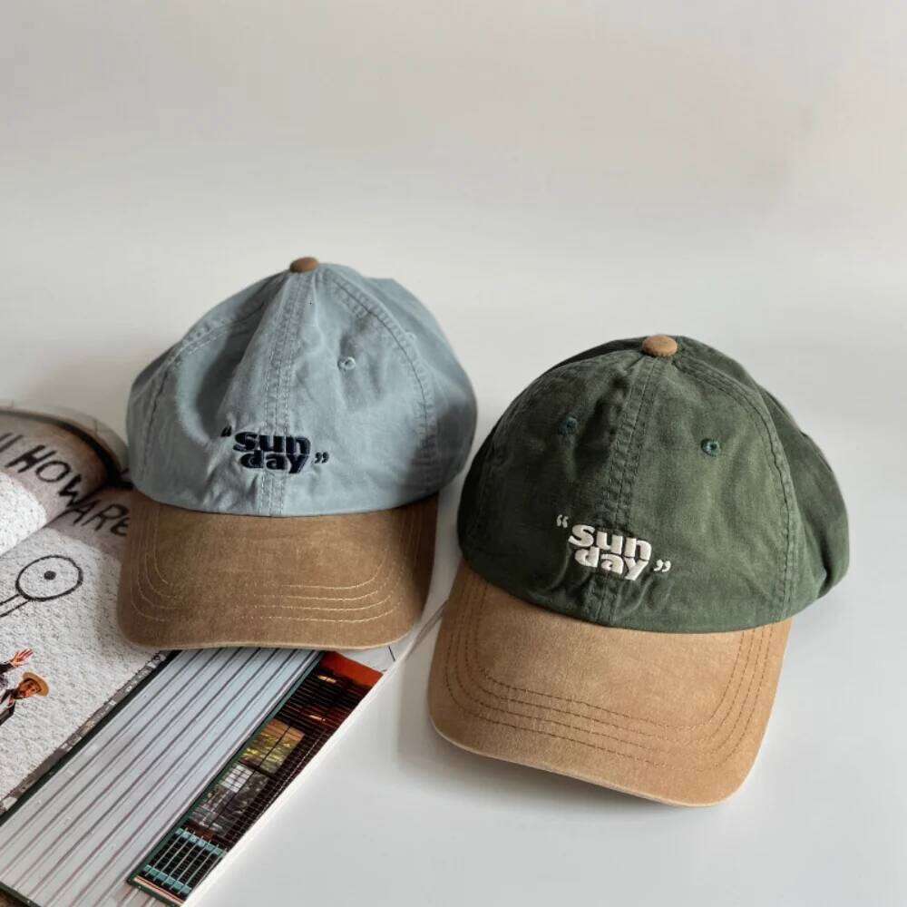 Retro "Sun day" Letter Embroidery Baseball Caps For Men Women Cotton Casual Snapback Cap Spring Summer Outdoor Simple Sun Hat Y260304