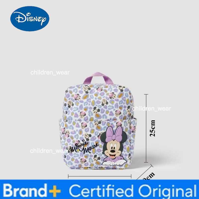 Disney 2025 New Cartoon Minnie Childrens Bag Baby Mickey Mouse Print Boy and Girl Backpack Student School Bag H260305