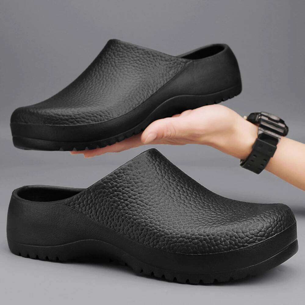 Kidmi New Men's Classic Work Clogs Non Slip Restaurant and Chef Men Waterproof Garden Shoes Fishing Shoe