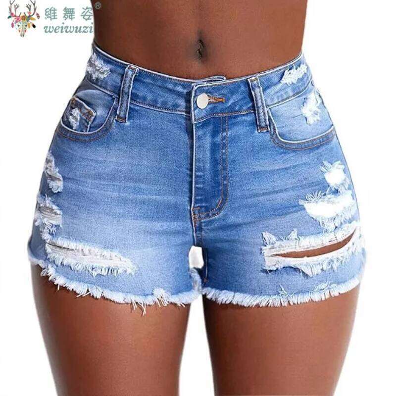 Harajuku Y2K Women's Denim Casual Vintage A-Line Slim Ripped JEANS Summer High Waist Pants Girls Party Jean Shorts XJ260305