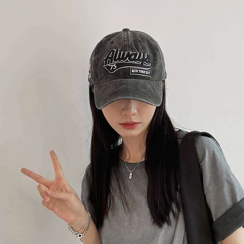 American retro soft top duckbill baseball cap with a small face, suitable for both men and women Y260304