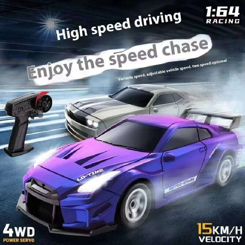 1:64 Scale Remote Control Car Full Function Four-Wheel Drive Drift Racing Desktop Model Toy for Children And Collectors Gifts Z260304