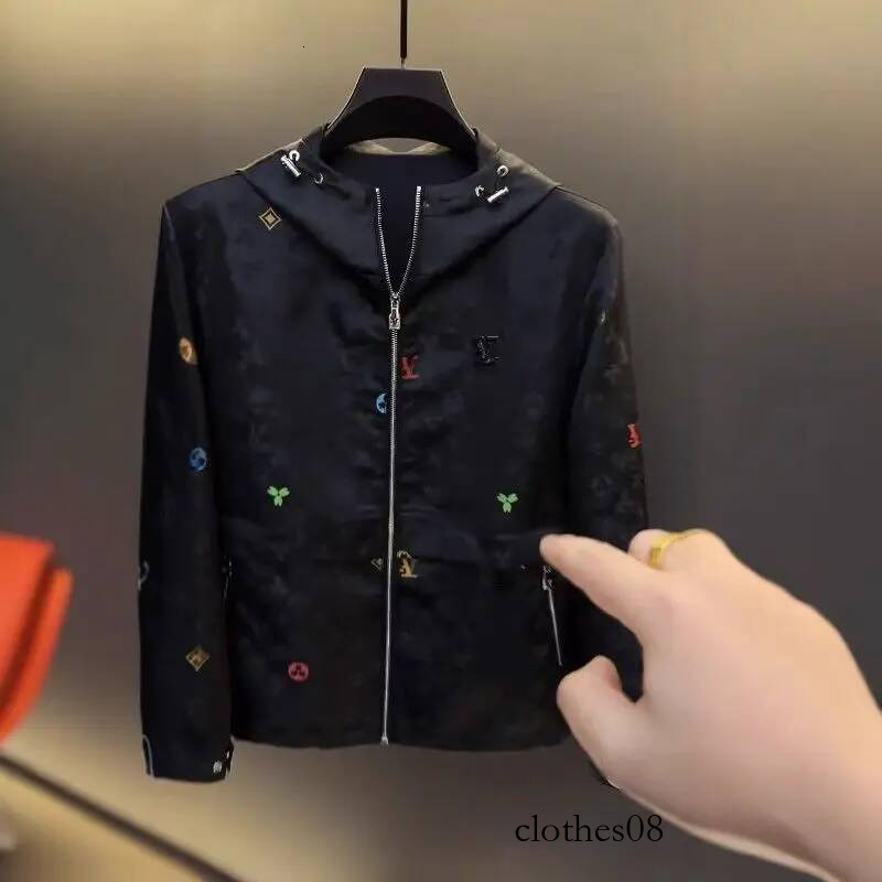 Men's Spring Autumn Thin Casual Jacket Oversized Hooded Coat with Personalized Painting Print Couples Versatile Outerwear