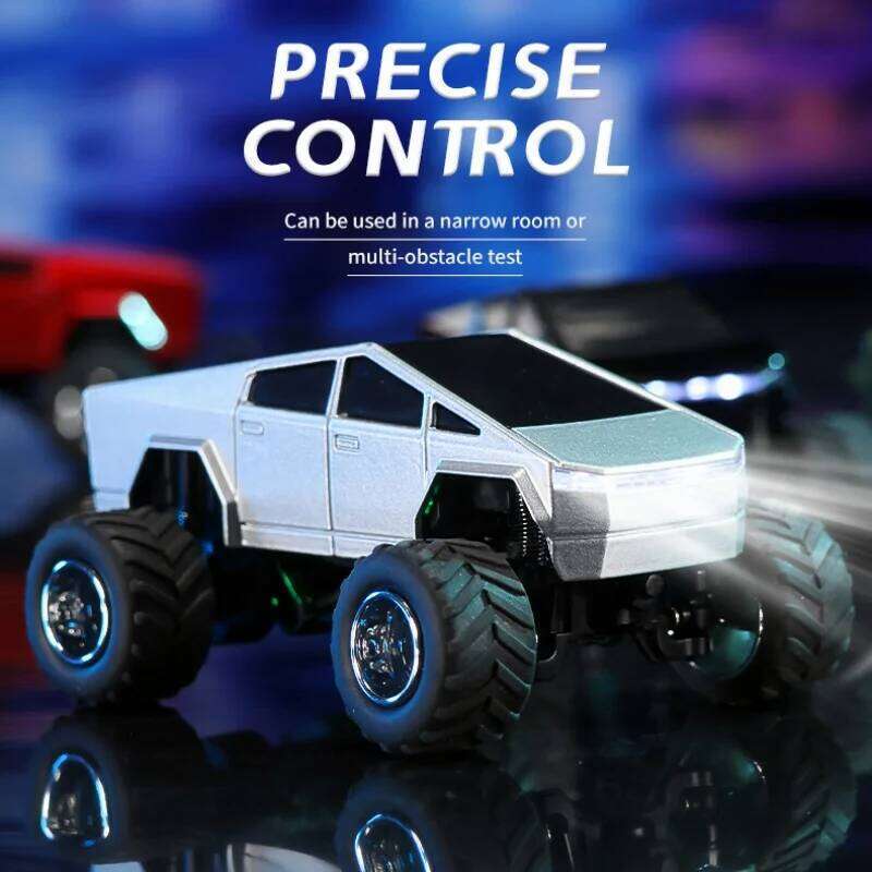 1:64 Remote With Trailer Mobile Gravity-Sensing Control MINI Alloy Cybertruck Pickup Model Car Toy for Boy Gift Z260304