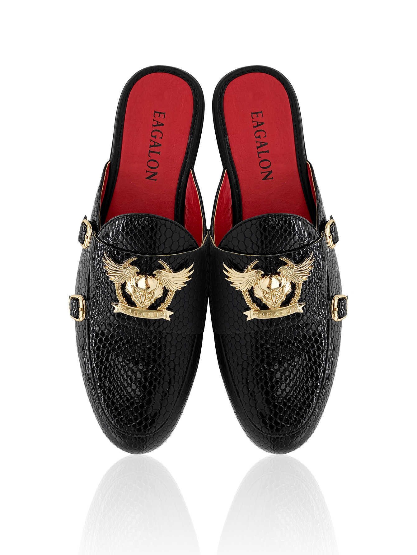 Dress Shoes Lace Up Shallow Flat-bottomed Cut Shoes Sandals Mid Black Shoes Leather Slippers Red Bottom Flat-bottomed Heels