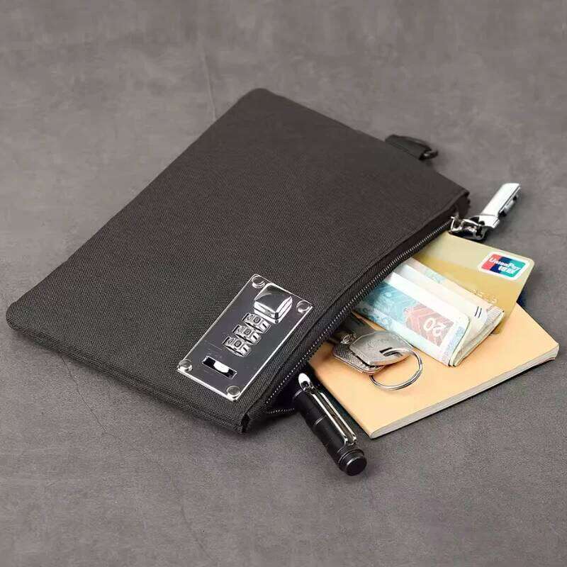 Lockable Money Coin Purse For Passports Credit Cards Cash Storage Bag Men's Card Holder Pocket With Lock C260304