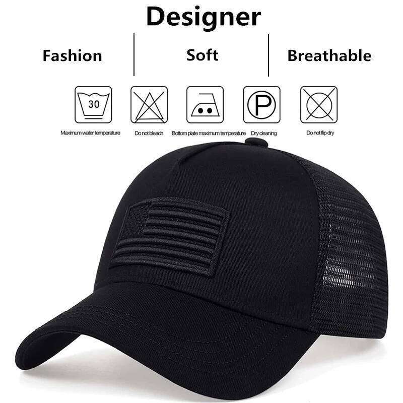 Fashion American Flag Embroidery Baseball Net Caps Spring and Summer Outdoor Adjustable Casual Hats Sunscreen Hat Y260304
