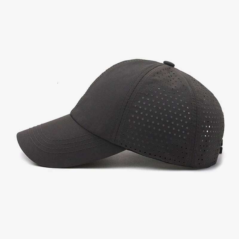 Summer Outdoor Black Sports Dry Fit Baseball Caps Breathable Mesh Hiking Hunting Solid Color Adjustable Fitted Cap Y260304