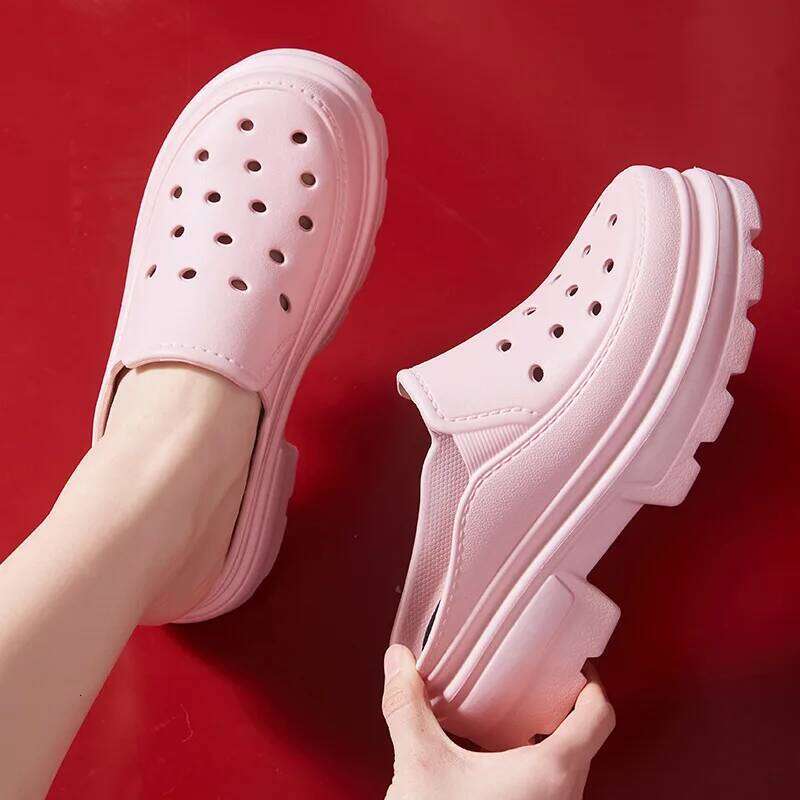 Kidmi Women Platform Slippers Summer Holes Clogs Fashion Thick Sole Sandals Outdoor Beach Slides Soft Cloud Garden Shoes