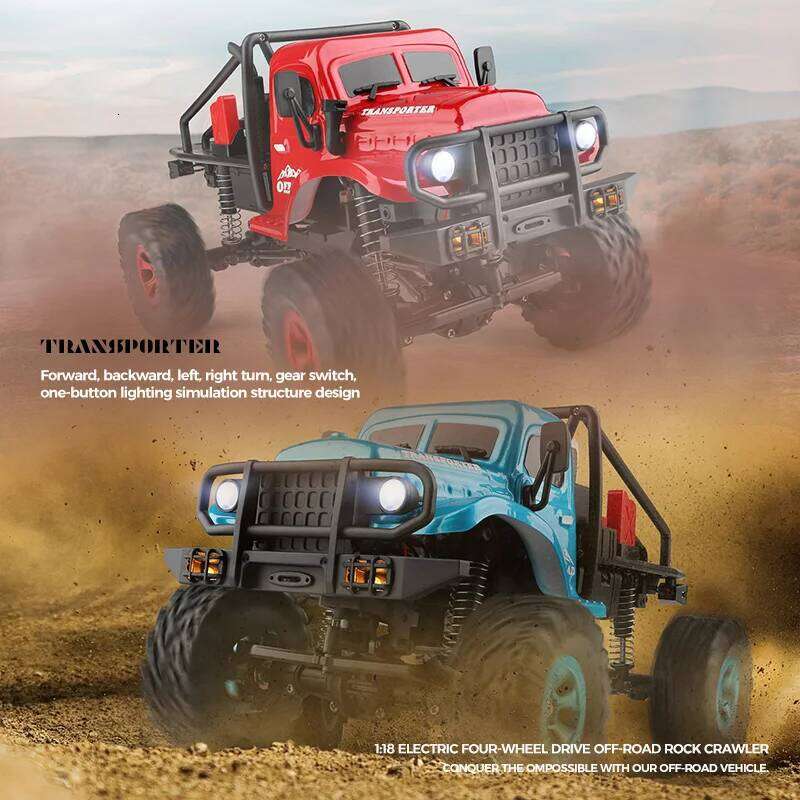 Wltoys 184020 1:18 Mini RC Car 2.4G With LED Lights 4WD Off-Road Electric Crawler Vehicle Remote Control Truck Toy for Children Z260304