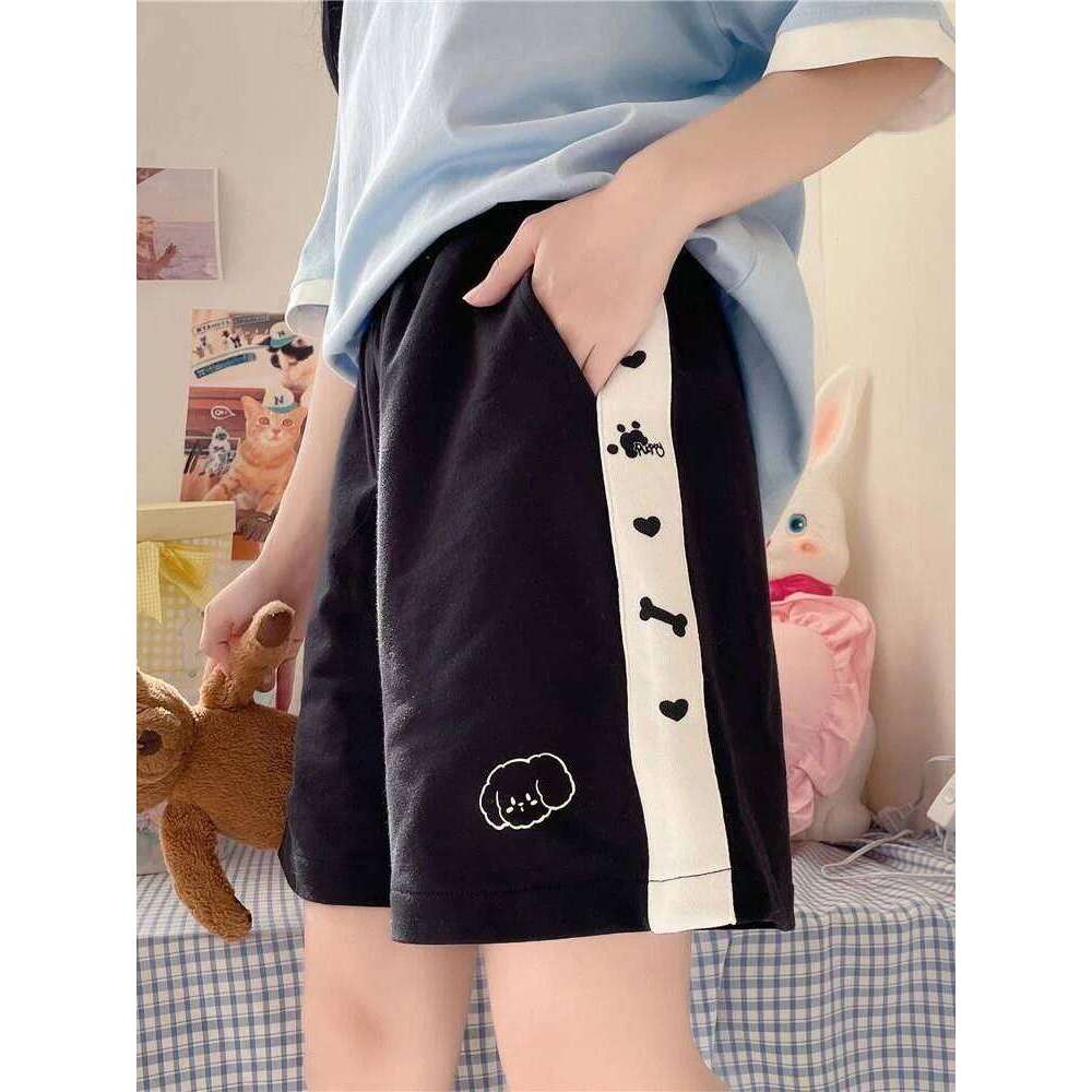 Jmprs Japan Cute Cartoon Print Women Kawaii High Waist Loose Sport Summer Preppy Style Casual Lady Vintage Shorts XJ260305