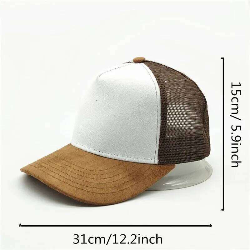 2025 Unisex 5 panel Mesh Suede Trucker Hat Custom Print Logo Men Baseball Cap Spring Summer Breathable Sports Hats Women gorros Y260304
