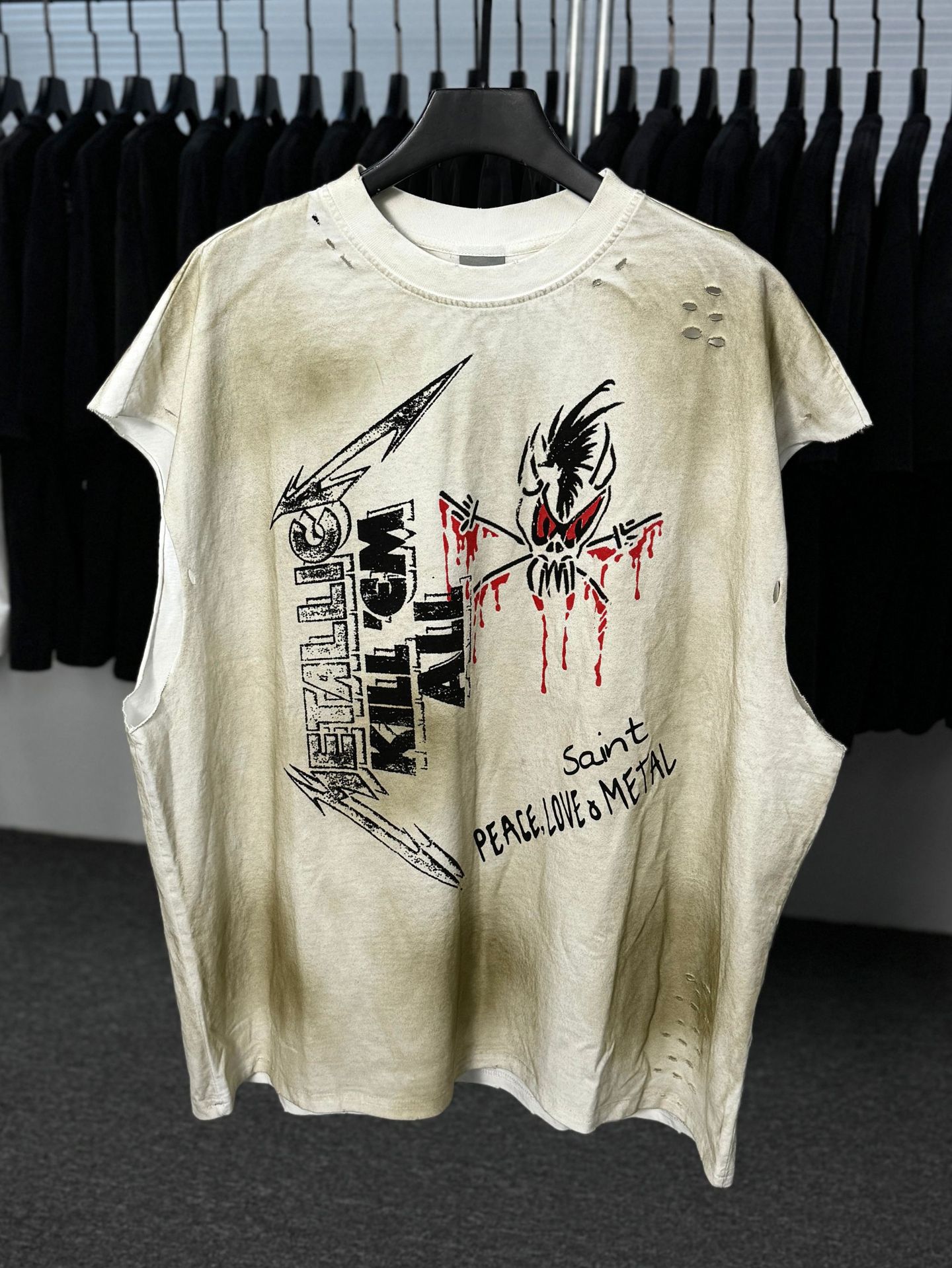 Mens T-Shirts American Retro High Street Loose Casual Water-Washed Wake Old Tee Vintage Men Women Short Sleeve Round Neck T-shirts