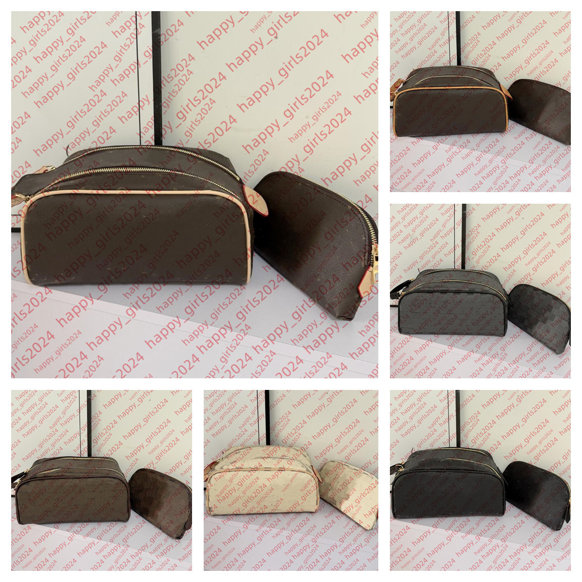 Luxury Dopp Kit Toilet Pouch Women Cosmetic Bags Designer 2pcs/Set Makeup Bag Toiletry Bag Designer Lady Cases Toiletry Travel storage Pouch High Quality Handbags