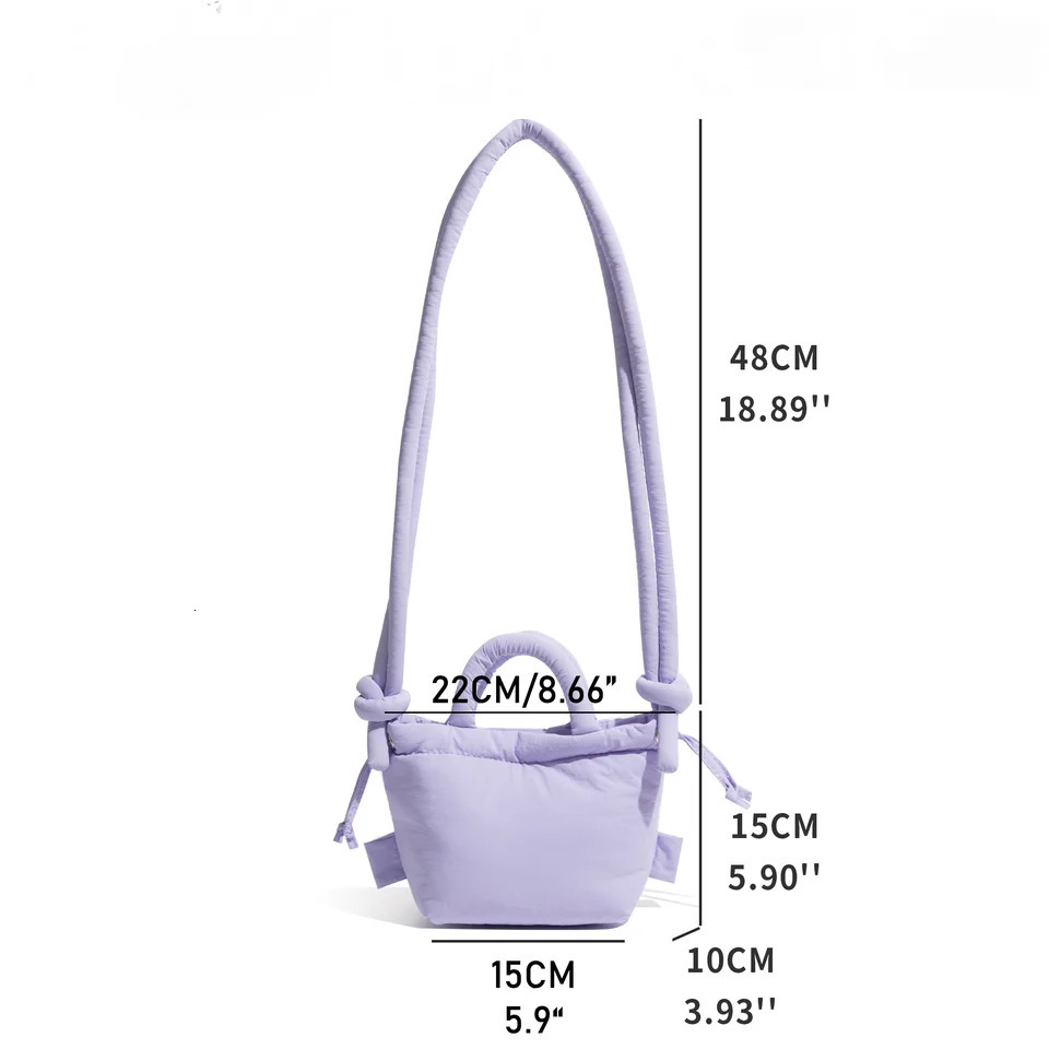 Fashion Small Puffer Tote Bag Padded Women Shoulder Bags Nylon Down Cotton Crossbody Bag Mini Lady Handbags 260306