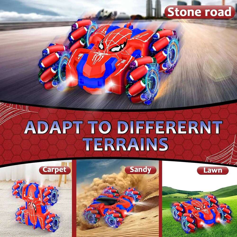 Wireless Remote Control Stunt Vehicle, 4WD Electric Car, Spider Inspired, Outdoor Racing Fun for Kids Z260304