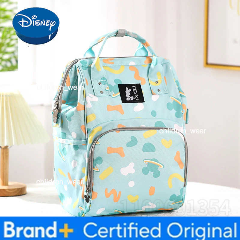 Disney Mickey New Diaper Bag Backpack Cartoon Cute Baby Diaper Bag Backpack Multifunctional Fashion Baby Bag Large Capacity H260305