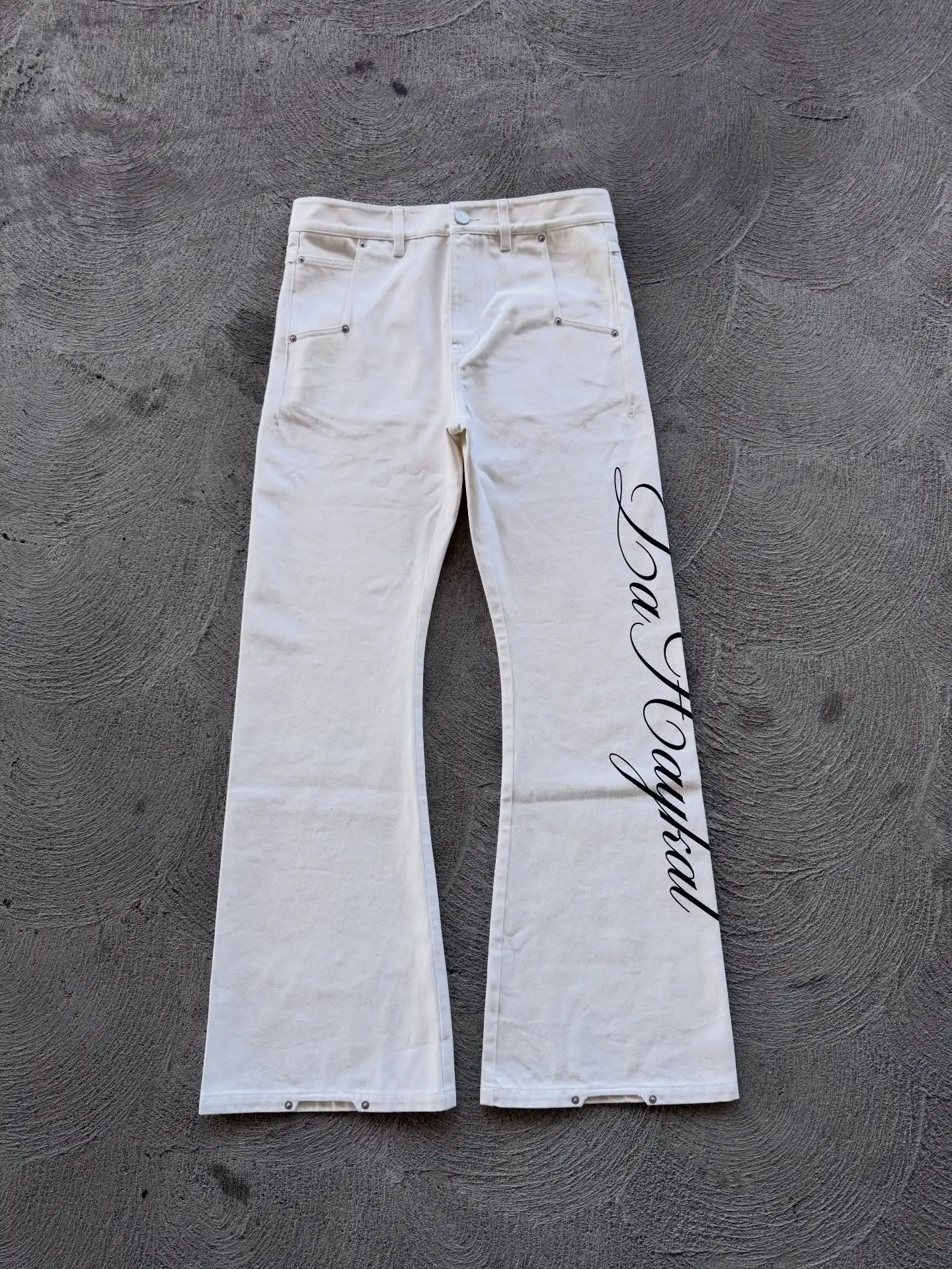 Y2K Fashion White Minimalist Slim Legs Jeans Retro High Street Printing Wide Leg Pants Gothic Trendy Hip Hop Lady 260304