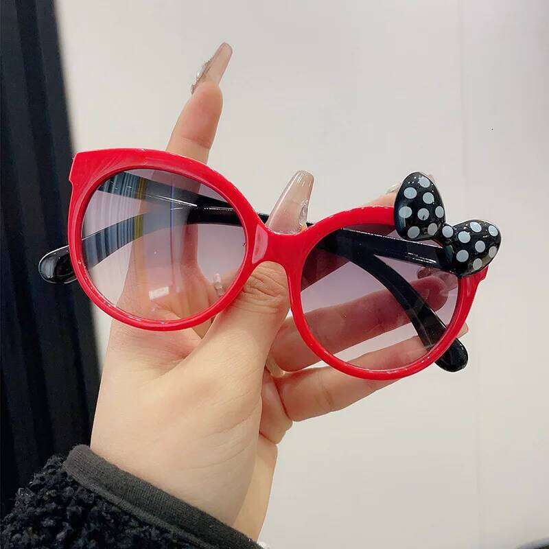 Cute Cat Bow Girls Sunglasses for Toddler Kids Pink Kitten Ears Baby Girl Princess Party Beach Travel Photoshoot Accessories Z260305