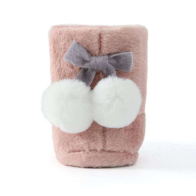 Kidmi Winter Fuzzy Fashion Hairball Indoor Cute Warm Fluffy Snow Boots Antiskid Women Shoes