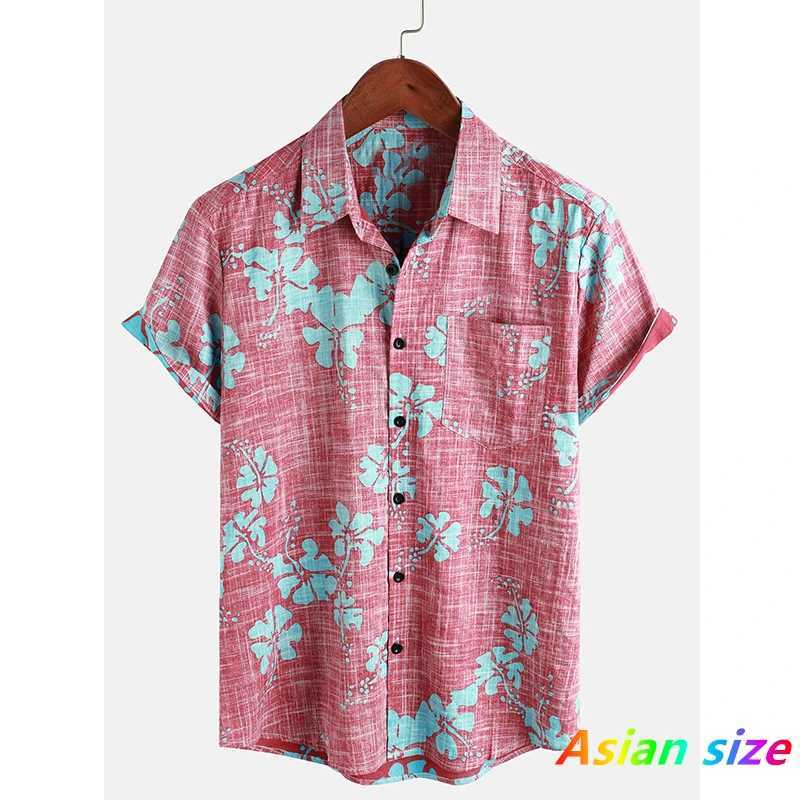 2025 New Mens Shirt Polyester Fashion Casual Graphic Beach Shirt Summer Daily Short Sleeve Oversized Loose Hawaiian Shirts Tops M260305