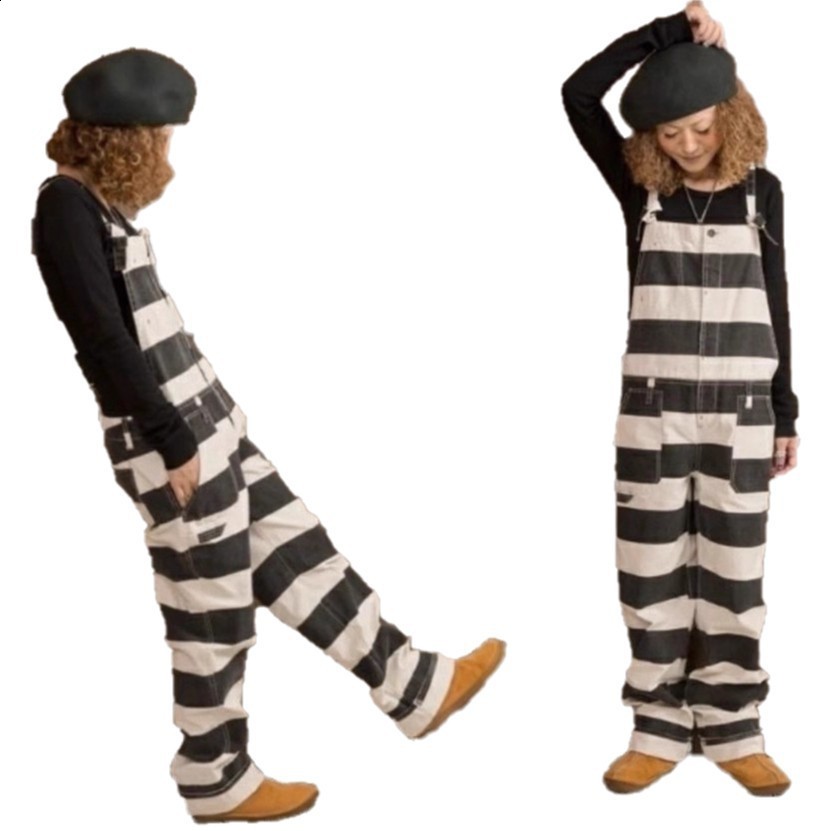 Unique and refreshing classic for all seasons 2025 premium brand loosefitting pure cotton striped suspender pants for women 240810