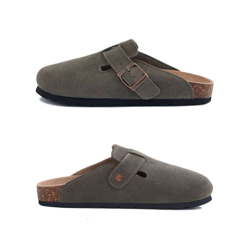 Kidmi Fashion for Women Men Unisex Slip-on Potato Footbed Suede Cork Clogs and Mules Nonslip Vacation Beach Shoes