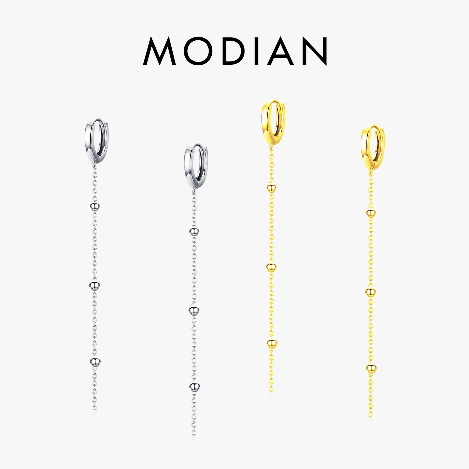 Modian Exquisite Fashion Swing Long Tassel Drop Earring Real 925 Sterling Silver Charm Chain Dangle Earrings For Women Jewelry 260303