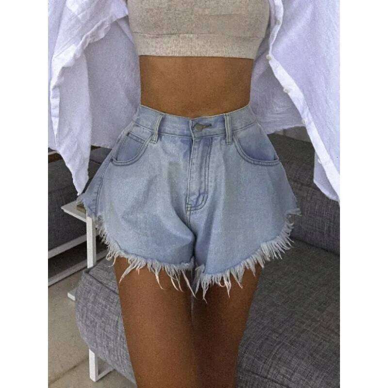 women's umbrella denim shorts jeans blue XJ260305