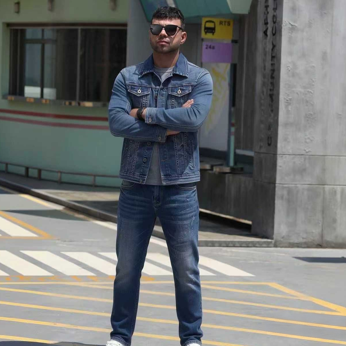 Men's Tracksuits Slim-Fit Denim Business Outfit Two Pieces Of Comfortable Stretch Fabric For Everyday Use Dark Blue Simple Design M-5XL