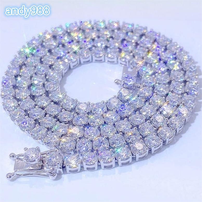 High Quality Tennis Chain 3mm 4mm 5mm Vvs Iced Out Moissanite 925 Silver Moissanite Tennis Chain