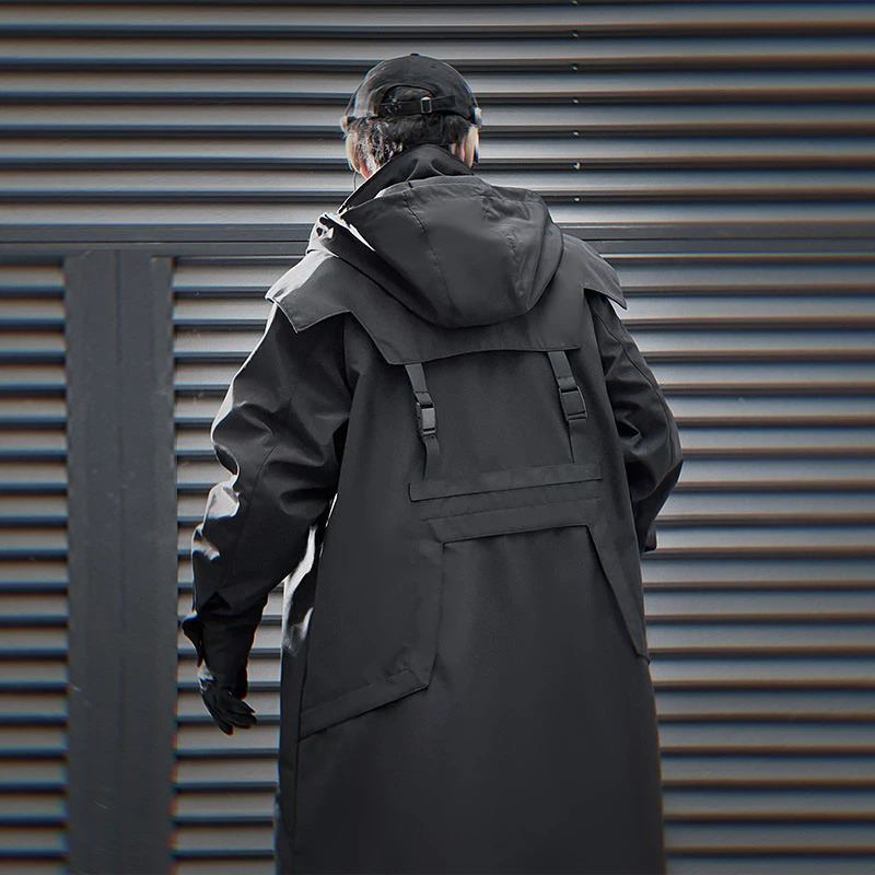 11 BYBBS DARK Men Tactical Trench Jacket Winter Long Coats Windbreaker Mens Loose Punk Functional Jackets Techwear 260302