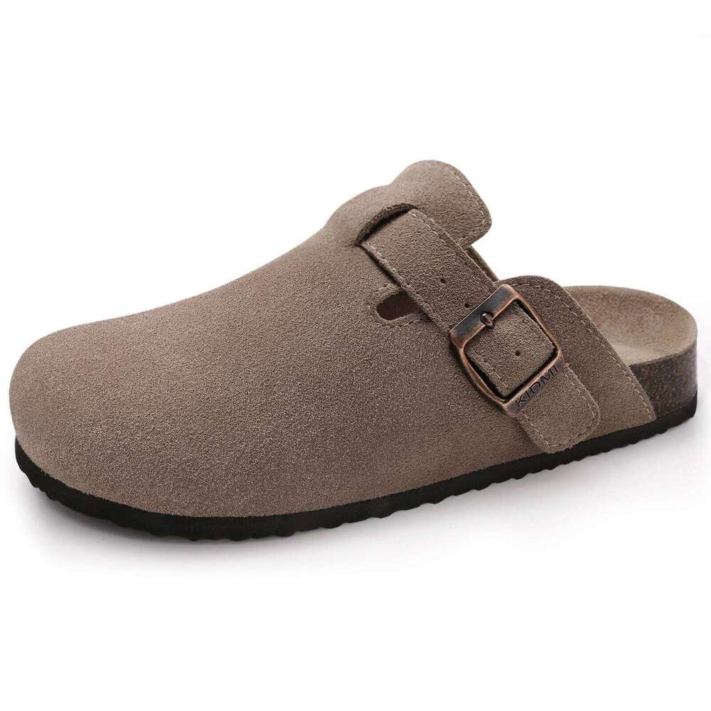 Kidmi Men New Suede For Women Summer Vacation Cork Clogs Slippers Nonslip Casual Home Slipper Double Buckle