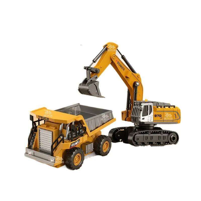 1:64 Mini Alloy Dump Truck Small Remote Control Bluetooth Engineering Car Model Forklift Desktop Toy Boy Z260304