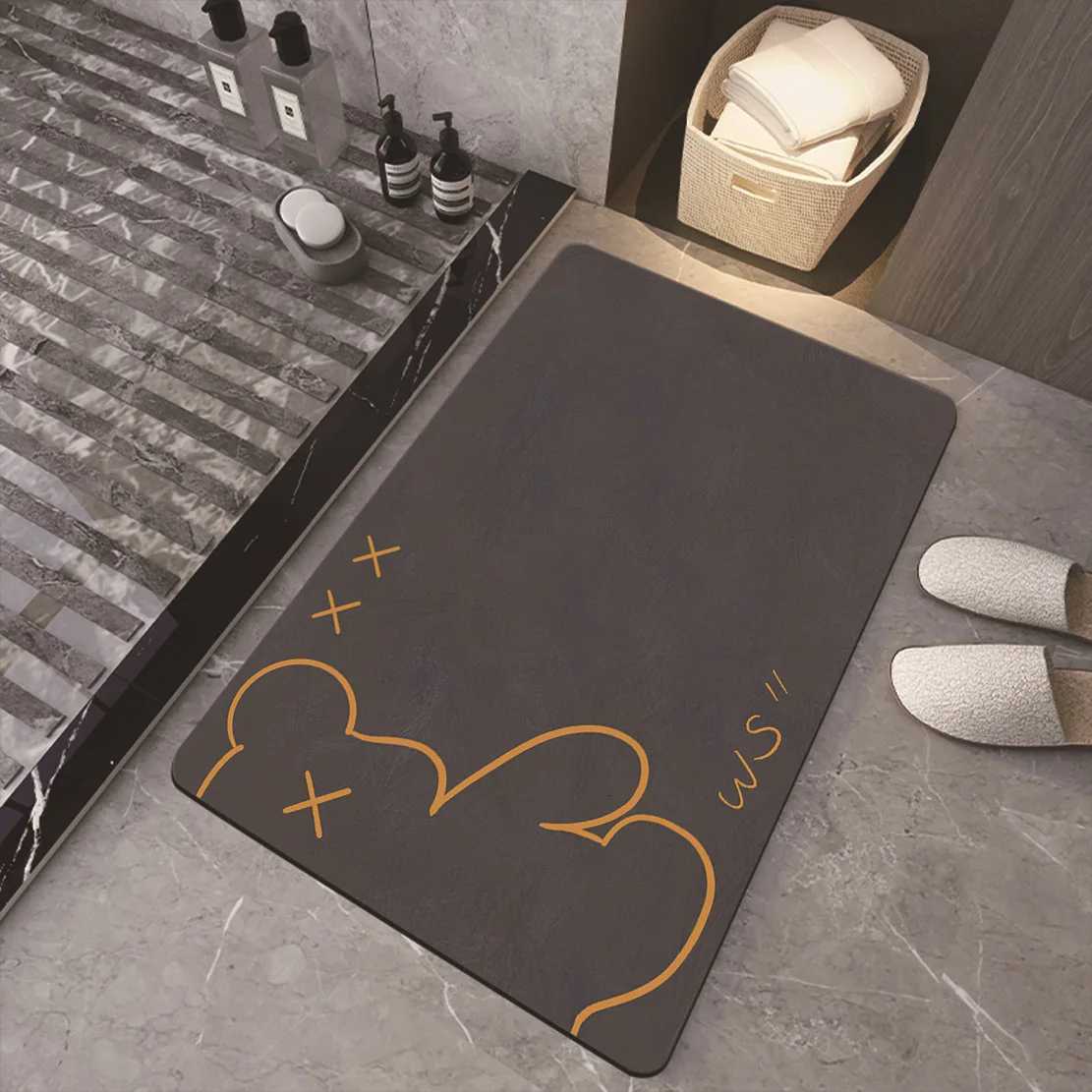 Soft Diatom Mud Bathroom Floor Mat Water-Absorbent Quick-Dry Non-Slip Toilet Door MatT260305