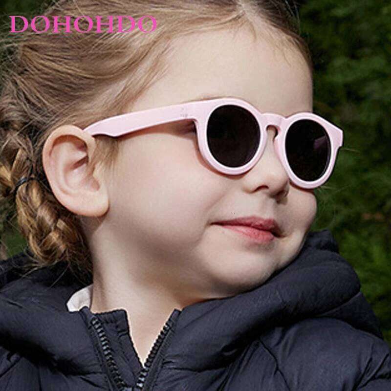 Silicone Flexible Kids Sunglasses Oval 3-10 Baby Sun Glasses Outdoors Polarized Anti UV Child Eyeglasses With Strap Neck Cord Z260305