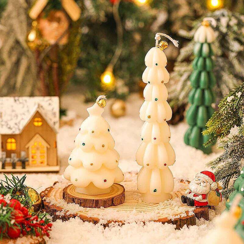 Scented Tree Table Decoration and Accessories Gift Candles for Christmas Guests Soy Wax W260304 W260305