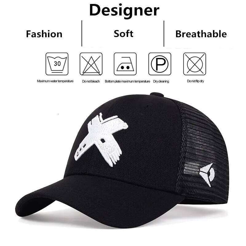 Unisex X Letter Embroidery Baseball Net Caps Spring and Summer Outdoor Adjustable Casual Hats Sunscreen Hat Y260304
