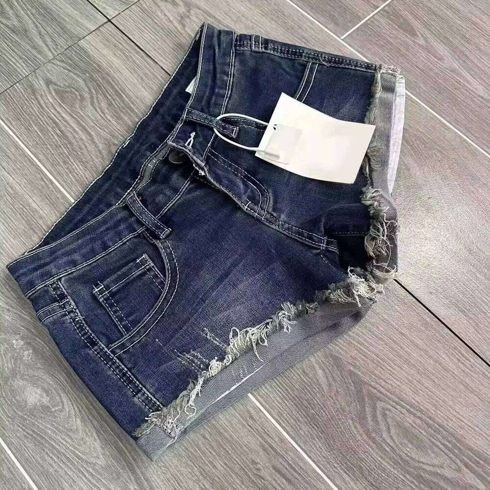 Women Fashion Low Waisted Rolled Denim Vintage Summer Casual Pocket Short Jeans Ladies Hotpants Shorts XJ260305