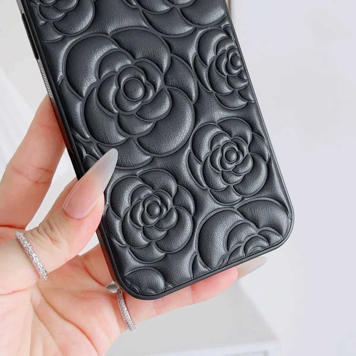 Luxury 3D Camellia Embossed PU Leather Phone Case For iPhone 17 Air 16 15 14 Plus 13 12 11 Pro Max 7 8 SE Shockproof CoverT260305