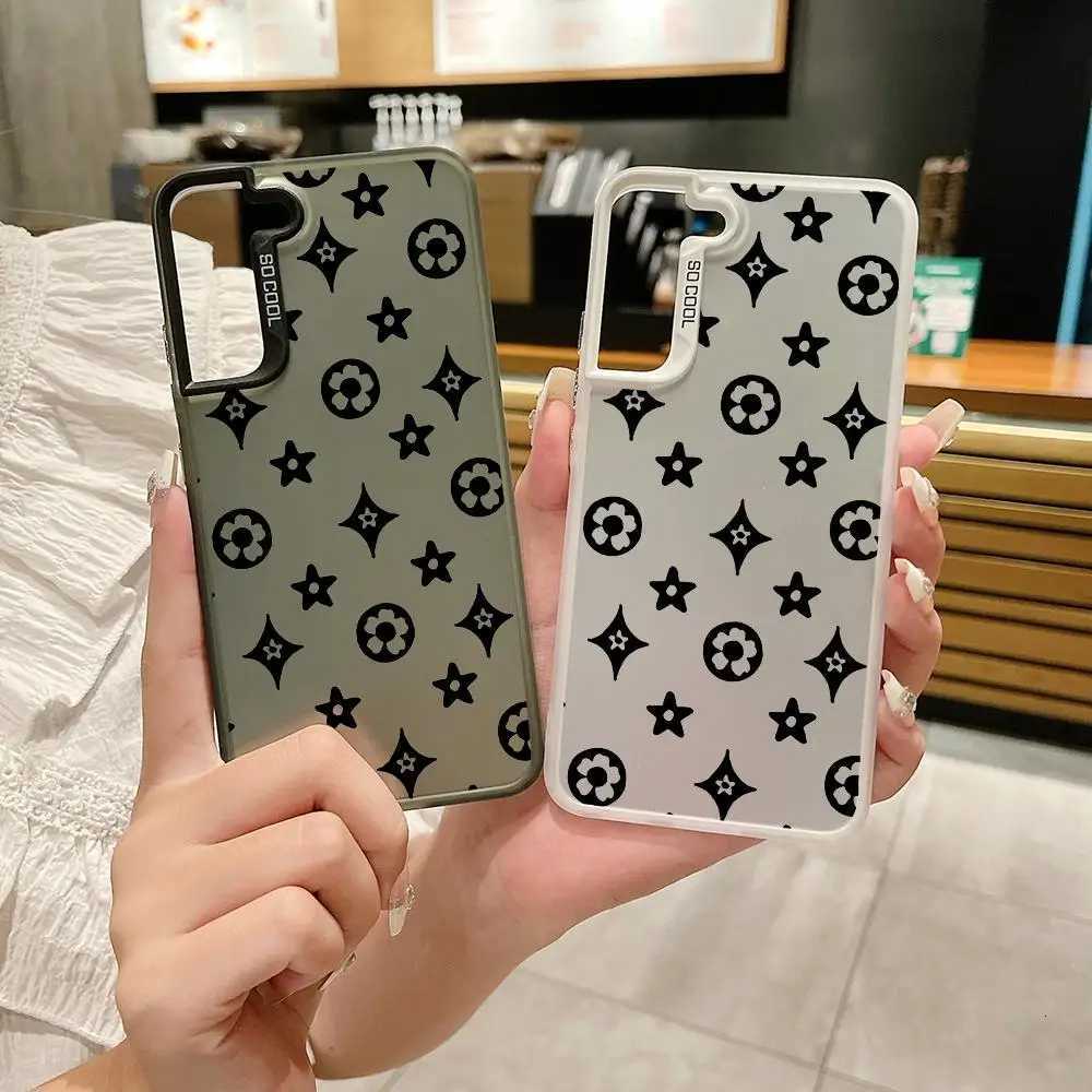 Stylish Monogram Shockproof Case For Galaxy S25 S24 S23 S22 S21 S20 FE Ultra Plus 5G | Anti-Drop Protective CoverT260305