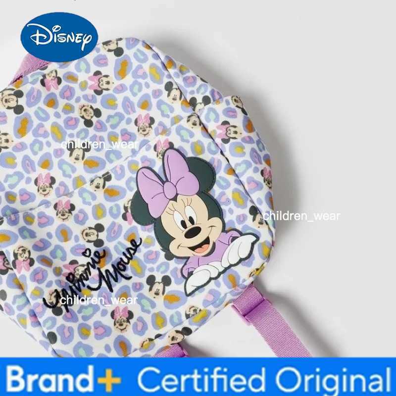Disney 2025 New Cartoon Minnie Childrens Bag Baby Mickey Mouse Print Boy and Girl Backpack Student School Bag H260305