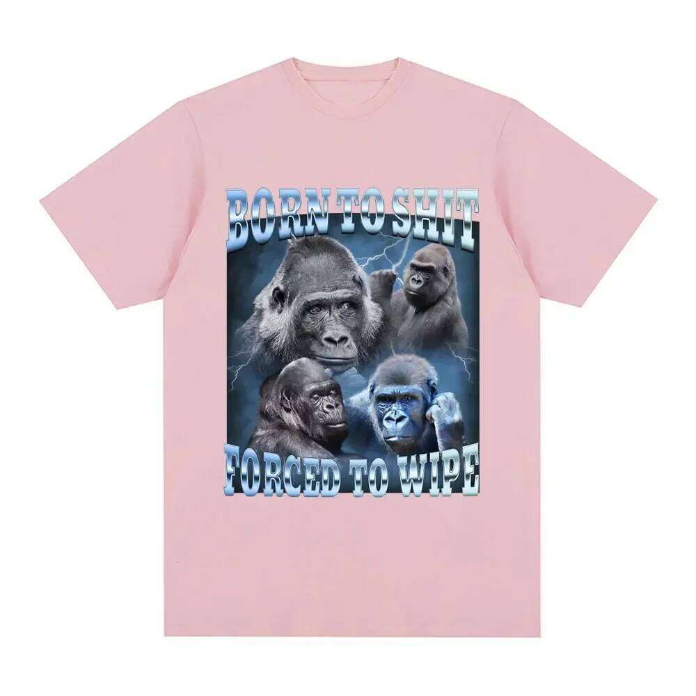 Anime Born Shit Forced To Wipe Funny Gorilla Graphic T Shirt Fashion Short Sleeve T-shirt Women Casual T-shirts H260304 - view 6
