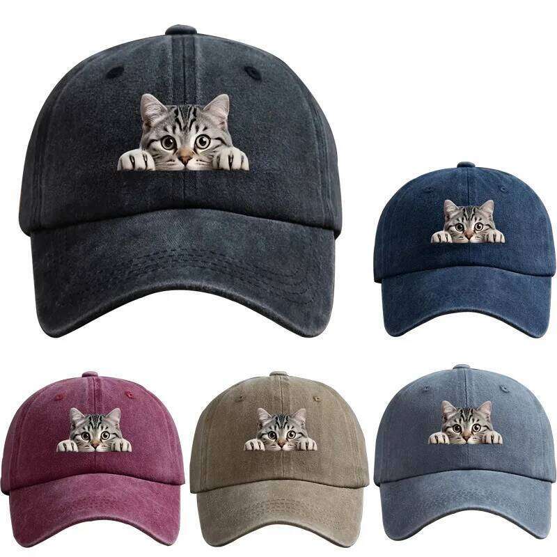 Fashion Washed Cotton Denim Baseball Caps Men Women Vintage Animal 3D Print Outdoor Sports Trucker Dad Hat Female Male Sun Hats Y260304