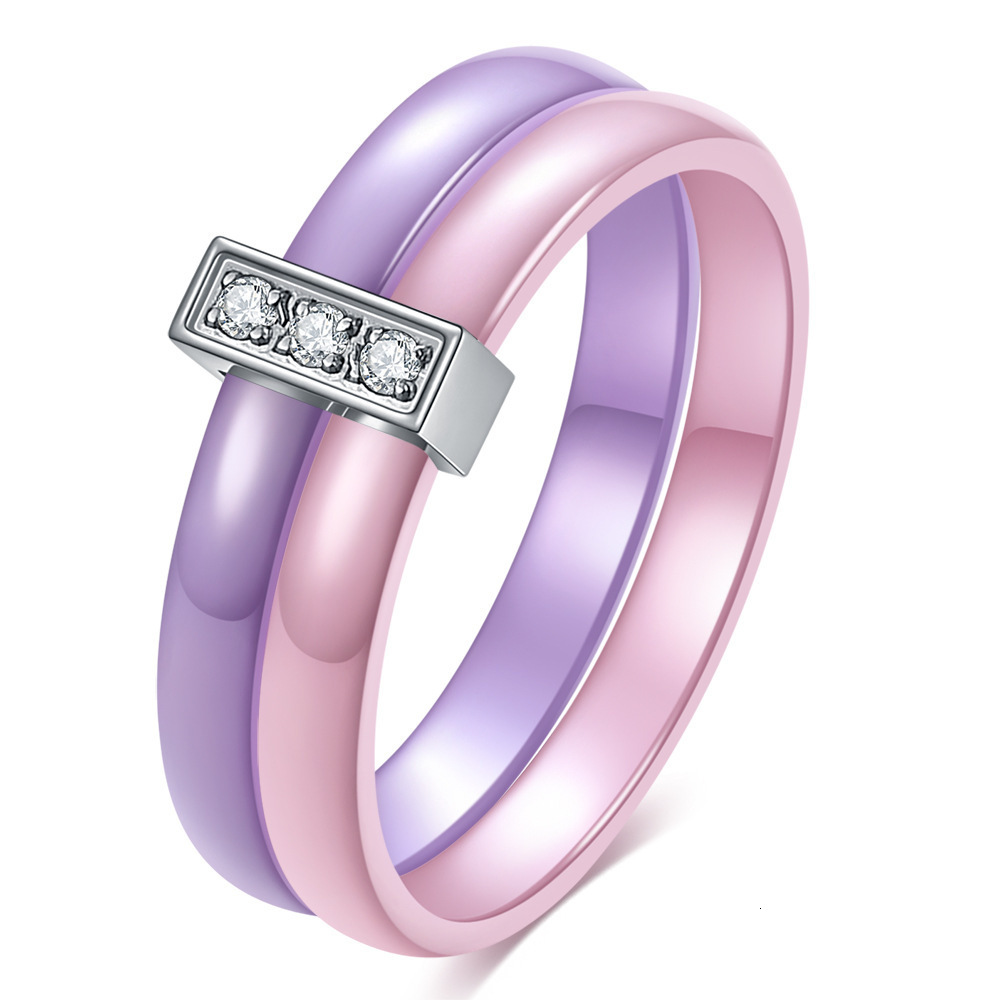 Elegant Women Men Rings Stainless Steel Men Rings With Never Fade Healthy Ceramic Jewelry 240624