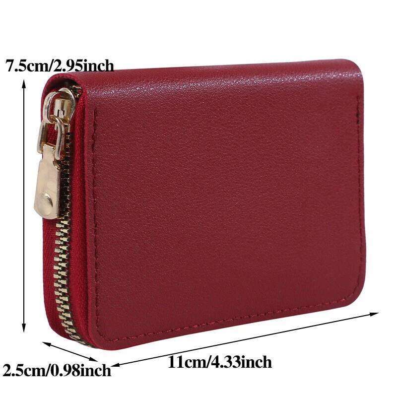 New Casual Wallet Multi-Slot Card Holder Zipper Coin Small Clutch PU Money Bag Purse Cardholder Wallets for Men and Women C260304