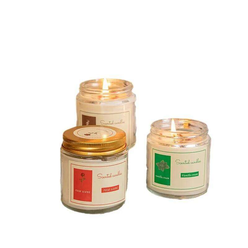 Soybean wax creative transparent glass jar aromatherapy candle fragrance W260304 W260305