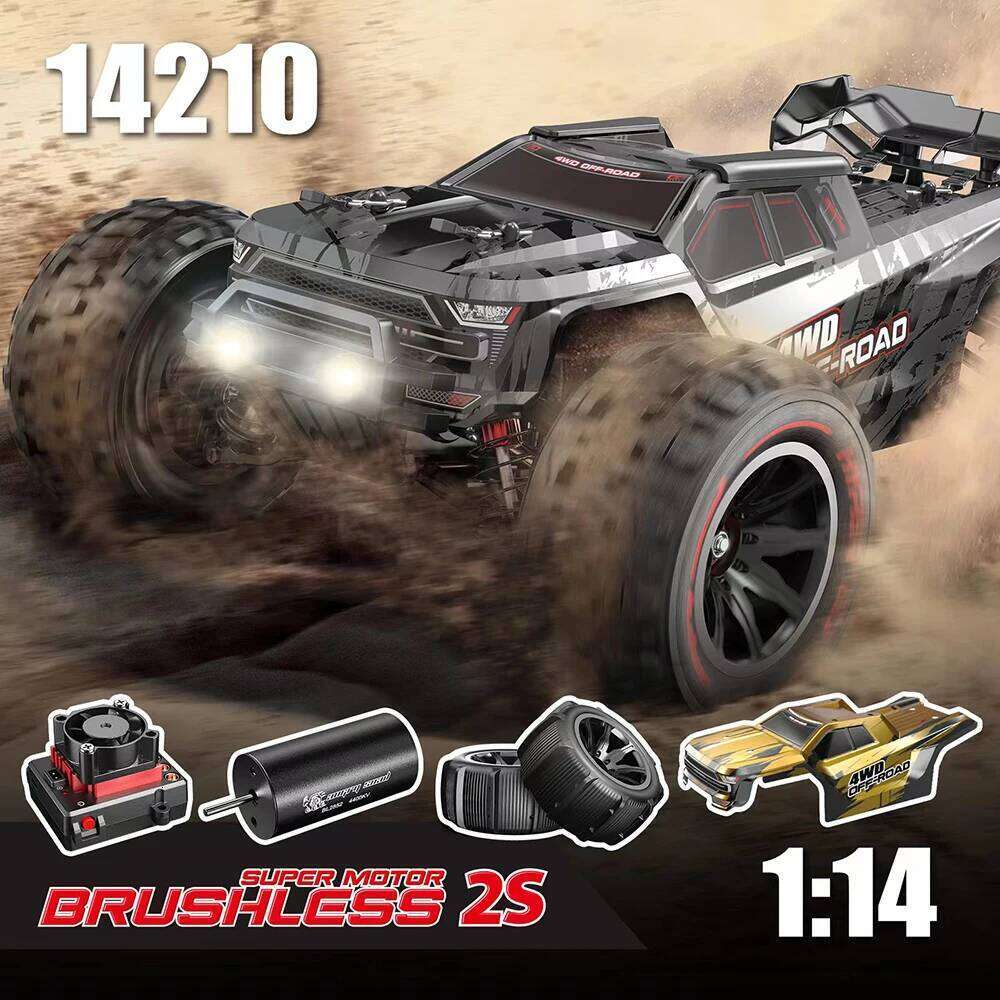 MJX 1/14 Hyper Go 14209 14210 V2.0 Remote Control Splash-Waterproof High-Speed Brushless RC Hobby Car Dual Wheels Off-Road Truck Z260304